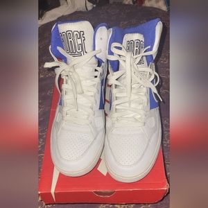 Men Nike Son Of Forces Mid White/Black/Racer Blue Basketball Shoes Size 11.5